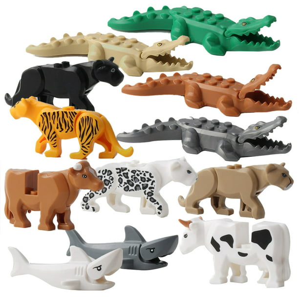 Kid Animal Building Block Toys Crocodile Tiger Cow Buildable Model Fit Decor New